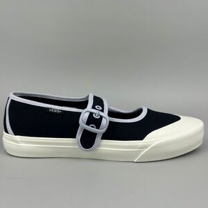 Vans Mary Jane Women Size 7.5 Ballerina Black Canvas Buckle Strap Shoes NEW